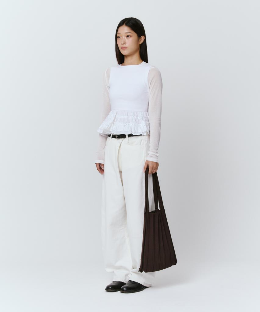 Pleatsmama New Shoulder Bag Deep Brown