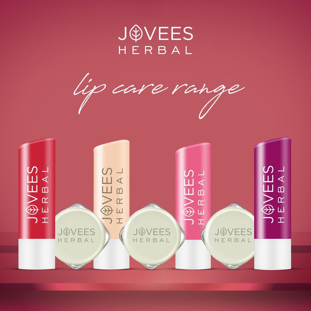 Jovees Herbal Strawberry High Gloss Lip Balm 5g For Soft Supple Lips 24 Hour Hydration And Natural Nourishment