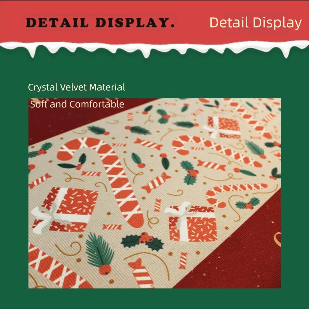 Water-absorbing Christmas Door Mat Santa Claus Design Christmas Decor Anti-slip Pad Gingerbread Man Pattern Door Carpet
