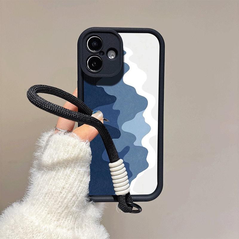 

Модный чехол с принтом в виде океана + черный шнурок, гибкий мягкий силиконовый чехол из ТПУ, полная задняя крышка для iPhone, Samsung, Xiaomi, Redmi iPhone 6 / iPhone 6s чёрный