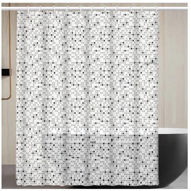 Waterproof Marble Print PEVA Shower Curtain - Moisture-Proof, Thickened Bathroom Partition