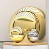 201 Stainless Steel Gold-Tone Mirror-Finish Hollow Round Decorative Ball for Landscapes & Christmas