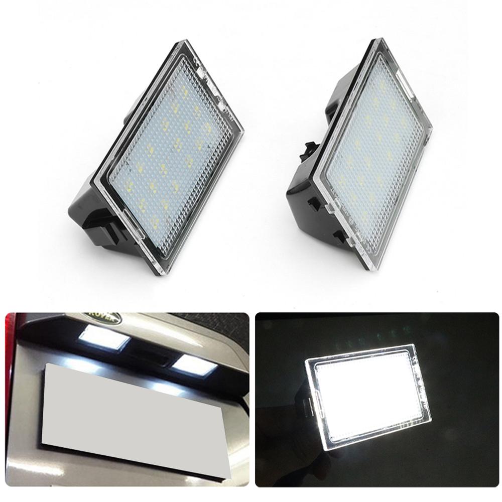 2Pcs LED License Plate Lights - Plug-and-Play For Land Rover Range Rover Sport Discovery 3 4 Freelander 2 License Plate Lights 2