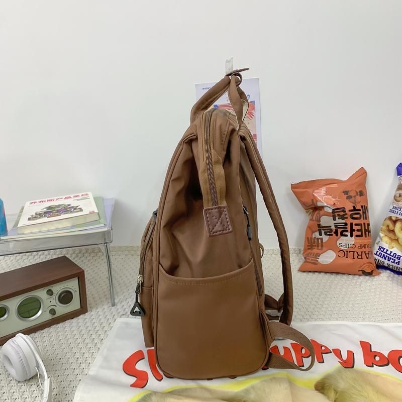 Mochila de estudiante para mujer, mochila de gran capacidad, bolsa de viaje de color sólido para niñas