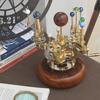 Piesă de artă de lux de 25,4 cm pentru rafturi de cărți, planetariu din alamă și oțel, un model funcțional al sistemului solar cu planete