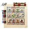 Farmhouse Style Embroidery Decor 12-Month Cross Stitch Kit DIY Four Seasons Seasonal Gift Idea for Enthusiasts Stamped Stitching Craft Set Beginners,