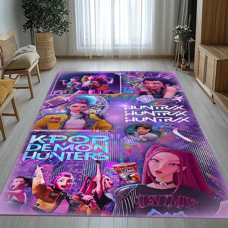 K-Pop Demon Hunters Golden Saja Boys Living Room Non-Slip Area Rug Soft Carpet for Bedroom Playroom Sofa,Home Decor Doormat