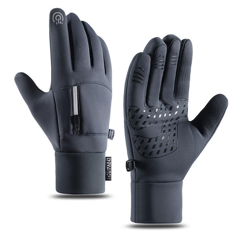 Men's Winter Cycling Gloves: Fleece Lined, Windproof, Waterproof, Touchscreen-Compatible for Outdoor Sports and Mountaineering