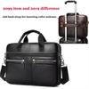 Men's Genuine Leather Briefcase - Top Layer Cowhide Business Tote and Handheld Lawyer Laptop Bag