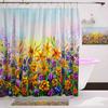 Cherry Blossom Shower Curtain, Spring Floral Japanese Sakura Bathroom Decor Polyester Fabric Waterproof Bath Curtain With Hooks
