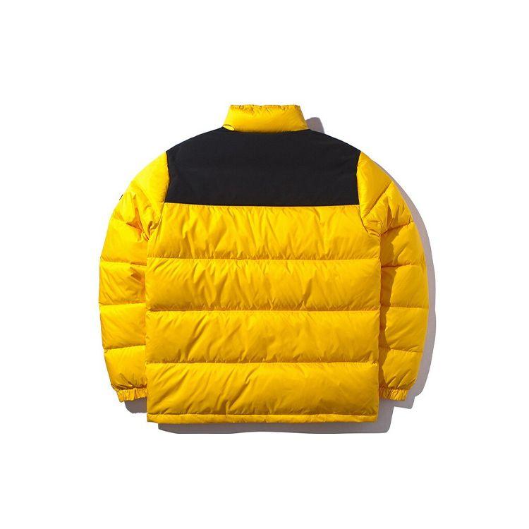 Li Ning Badfive Basketball Serie Stehkragen Farbblock Kurz Warm Daunenjacke Herren Jacke Öl-Gelb AYMP101-3