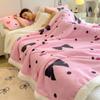 Cartoon Bowknot Printed Coral Fleece Blanket Thickened Artificial Lambswool Autumn Winter Warm Blankets for Bed Sofa Nap Blanket