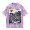 2026 Vintage Washed Beige Tokyo Shibuya City Street Graphic T Shirt Japanese Retro Urban Landscape Print Oversized Casual Short