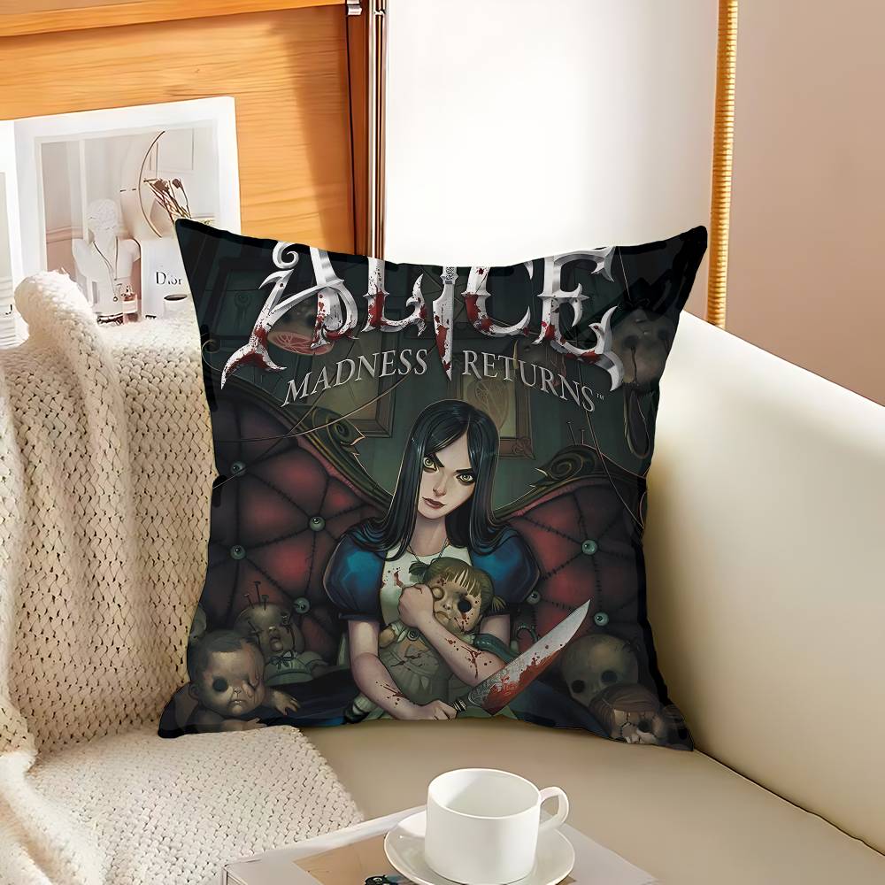 Popular Horror Game A-Alice M-Madness R-Returns Pillow Anime Pillow Sofa Bed Head Pillow Cover Cushion Cover 45x45 Cm Fashion