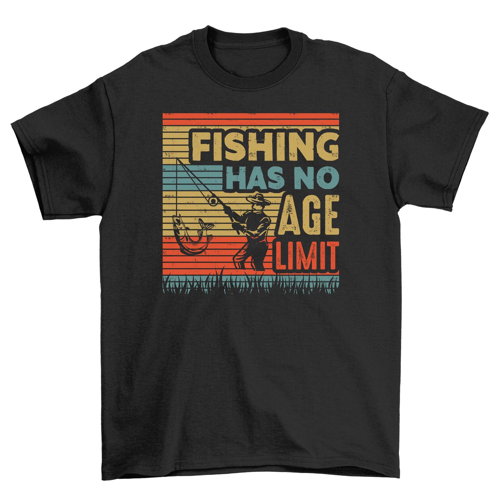 

1 Ageless Fishing Funny T-Shirt Mens Womens Tees Top for All Ages! Unisex 100% Cotton Tee. Reel in 2XL