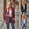 2025 Spring/Autumn Solid Color Ribbed Knit Cardigan Jacket