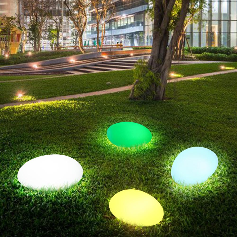 1pc Solar Stone Lights, Artificial Pebble Lights, Large Size Stone Lights, Outdoor Color Changing Landscape Lights