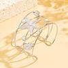 Stainless Steel Marine Seashell & Seahorse Cuff Bracelet - Beach Vacation Style
