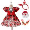 Christmas Cosplay Dress for Includes and Deer Cute Costume for Parties and Princess [SUBTRY] Girls, 4-Piece Set, Dress, Headband, Decorations,