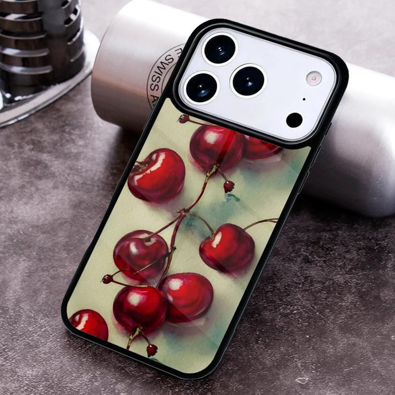 

Watercolor Cherry Fruit Phone Case For iPhone 17,16e,15,14,13,12,11,Mini,Pro,MAX soft Silicone Cover iPhone 14 Pro