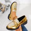 Fashion Women Loafers Plus Size Luxury Sneakers Women Spring Summer Comfort Slip on Flat Shoes Chain Platform Leather Casual Shoes Woman