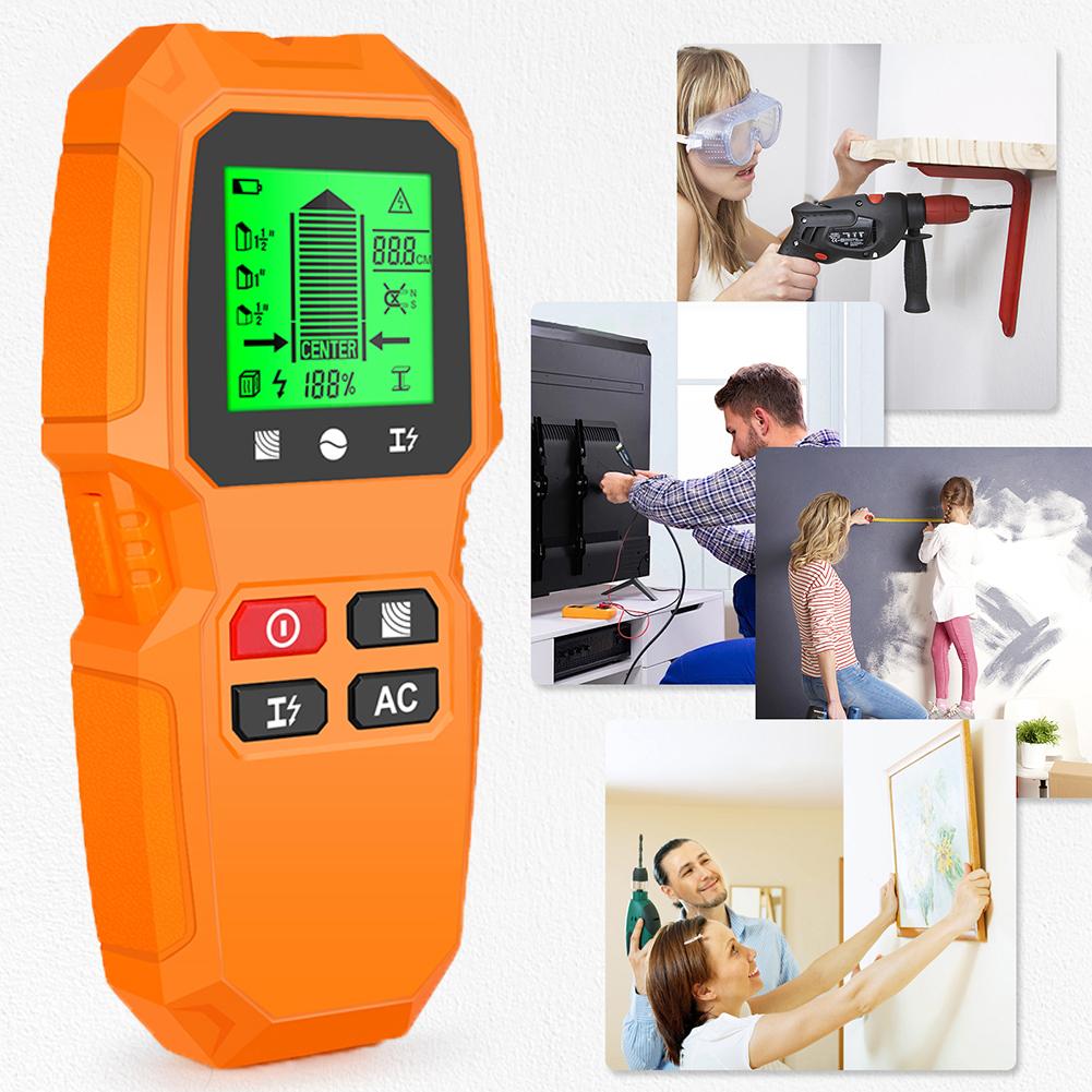 7 In 1 Electric Wall Scanner Sensor with LCD Display Studs Detector High Accuracy for Wood Magnetic Metal AC Wire Finding