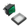 High Quality Green Rocker Switch with Waterproof Cover 4 Pins 16A 250V AC DPST Reliable for Turntables and DI Inventions