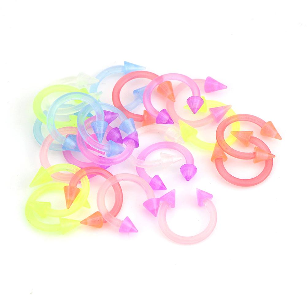 Unisex Silicone Pointed Nose Rings U Shape Nose Rings Studs Luminous Jewelry