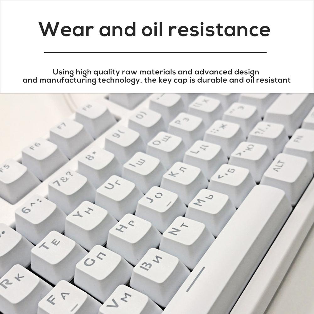Russian Korean Backlit Keycap 104 /106 Key OEM Profile For Cherry Mx Keyboard White Black Set DIY Mechanical Keyboard Keycaps