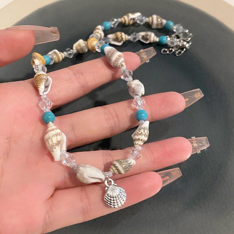Bohemian Mixed Color Rice Beads Chain Choker Summer  Beach Necklace For Women Boho Starfish Choker Necklace Jewelry