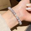 Purple Jade & Zircon Pearl Oval Beaded Bracelet - Elegant Luxury Hand Jewelry