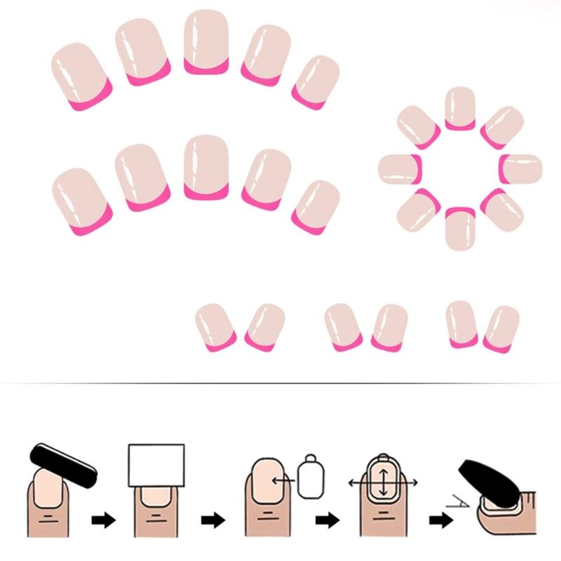 Rose Aufdrücknagel Mandel Falschnagel Glänzend Aufklebenagel Vollständige Abdeckung Falschnagel Acryl Klebt auf Nagel für Damen Mädchen