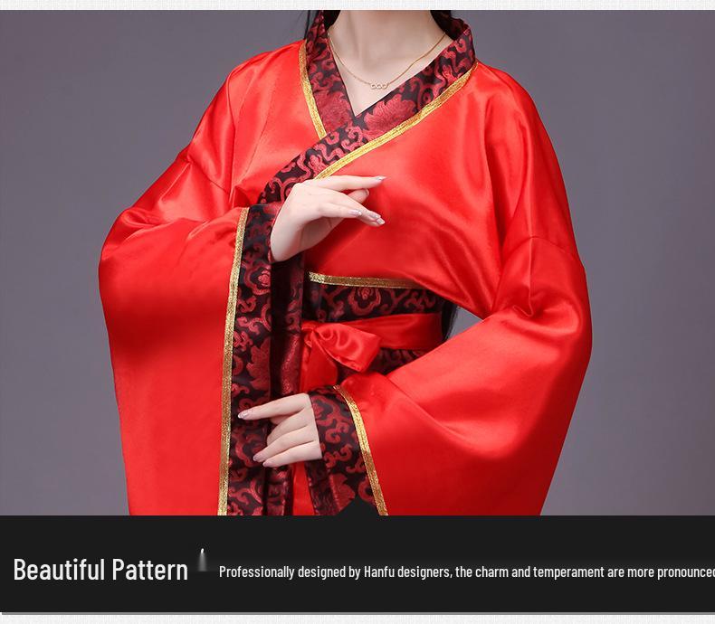 Rochie Hanfu Stil Tang Antic pentru Femei - Fustă Stil Zână cu Înfășurare Dublă pentru Ceremonii Formale și Spectacole
