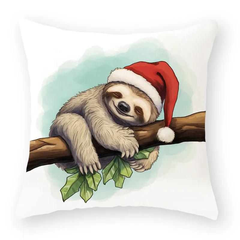 Gnome Santa Cat Dog Animal Throw Pillow Cover With Short Plush Print For Living Room Sofa Decoration Cushion Cover Pillow Covers