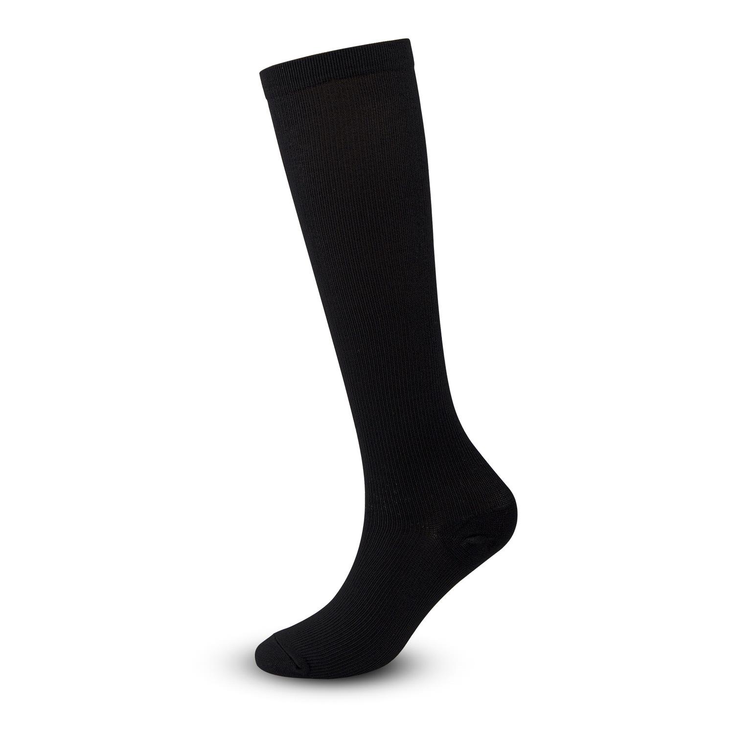 Unisex Mid Cap Crew Cotton Terry Sport Socks Long Elastic Cycling Socks Print Outdoor Fitness Running Crew Knitted Calf Pressure L/XL чёрный