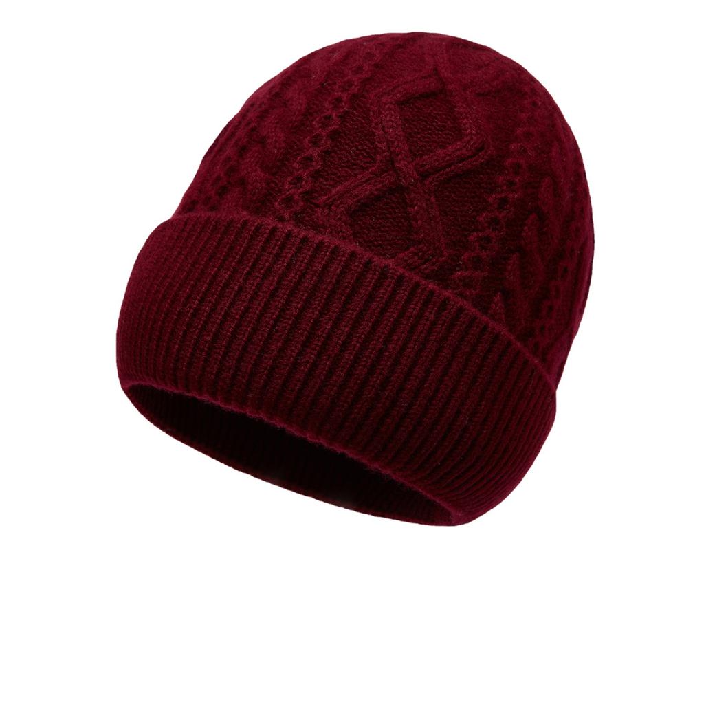 Pure wool knitted hat men's wool hat outdoor ear protector head warm the elderly cold hat men ski hat men