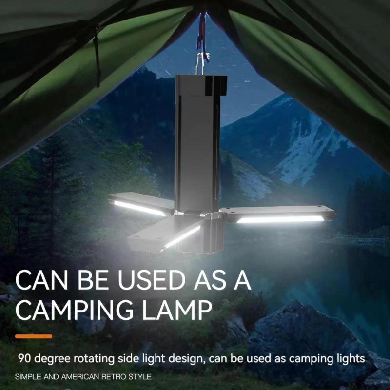 Portable camping 3000mAh handheld light USB charging flashlight hanging tent foldable LED for hiking emergency situations Lamp