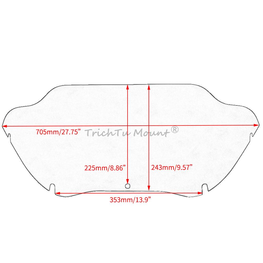 Motorcycle 9.5" Wave Windshield Fairing Deflector Cover Accessories For Harley Road Glide FLTR FLTRX Windshield Trim 1998-2013