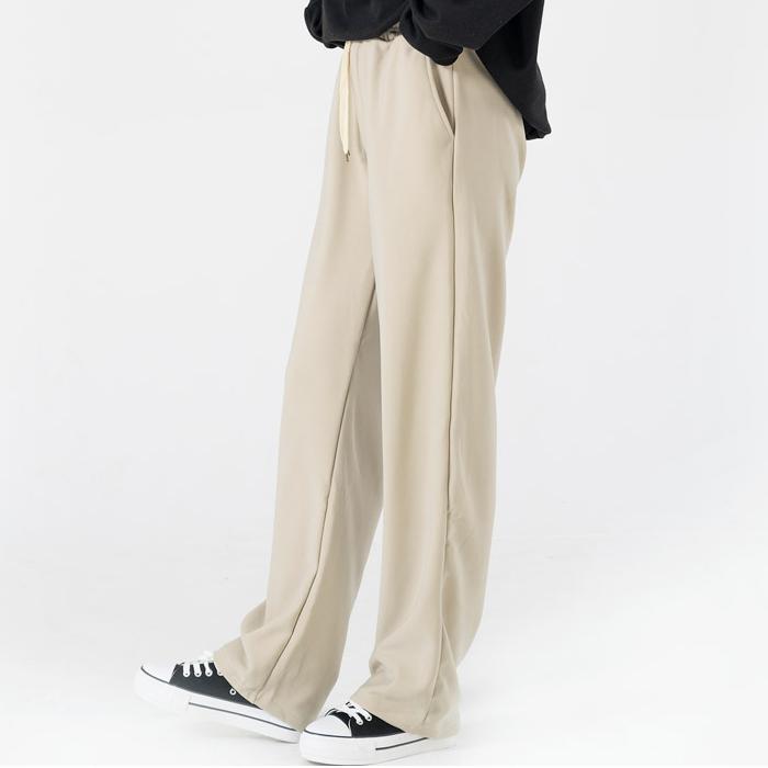 Pantaloni pentru femei, eleganti, pantaloni cu potrivire lată, căptușeală pentru somn, moda coreeană