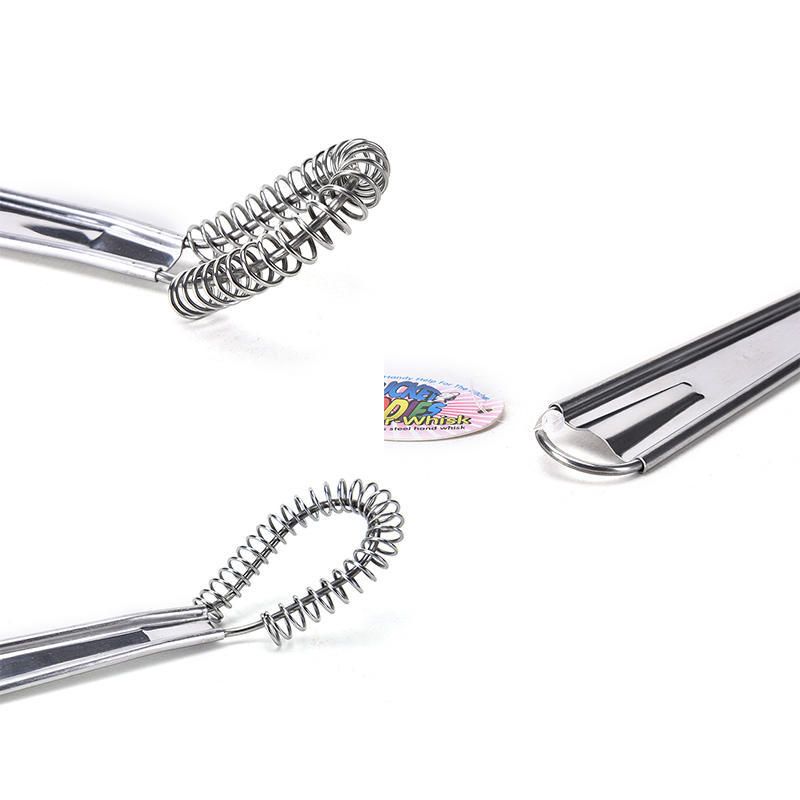 2016  Cooking Tools Steel Egg Beater Mini Whisk Milk Frother Foamer Coffee Mixer Spring Sauce Blender Accessoire De Cuisine