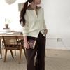 Shop   Women S contraSt Collar 2 Way Zip lS Knit Cardigan Black 21dS Wcd260100