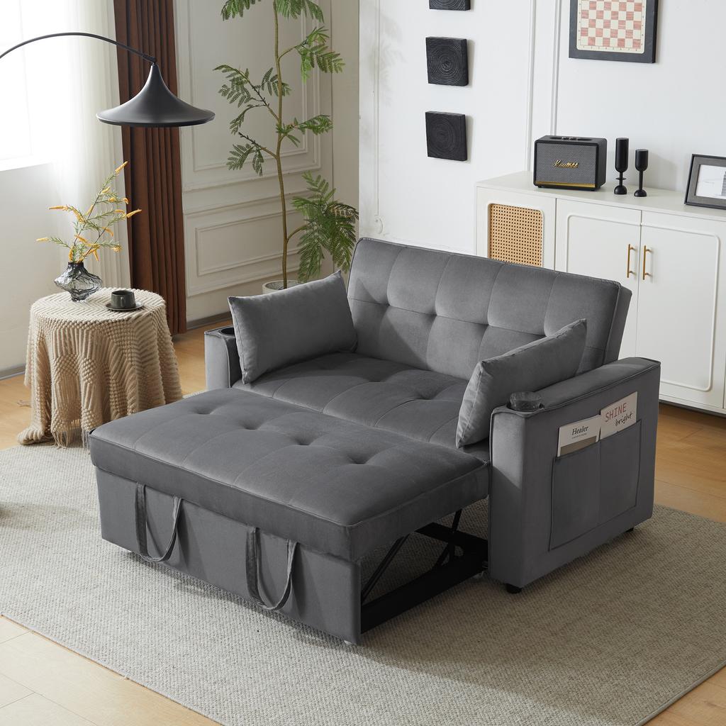 Divano letto pieghevole, divano multifunzionale con funzione letto, con portabicchieri e cuscini, adatto per soggiorno, camera da letto, home theater appartamento