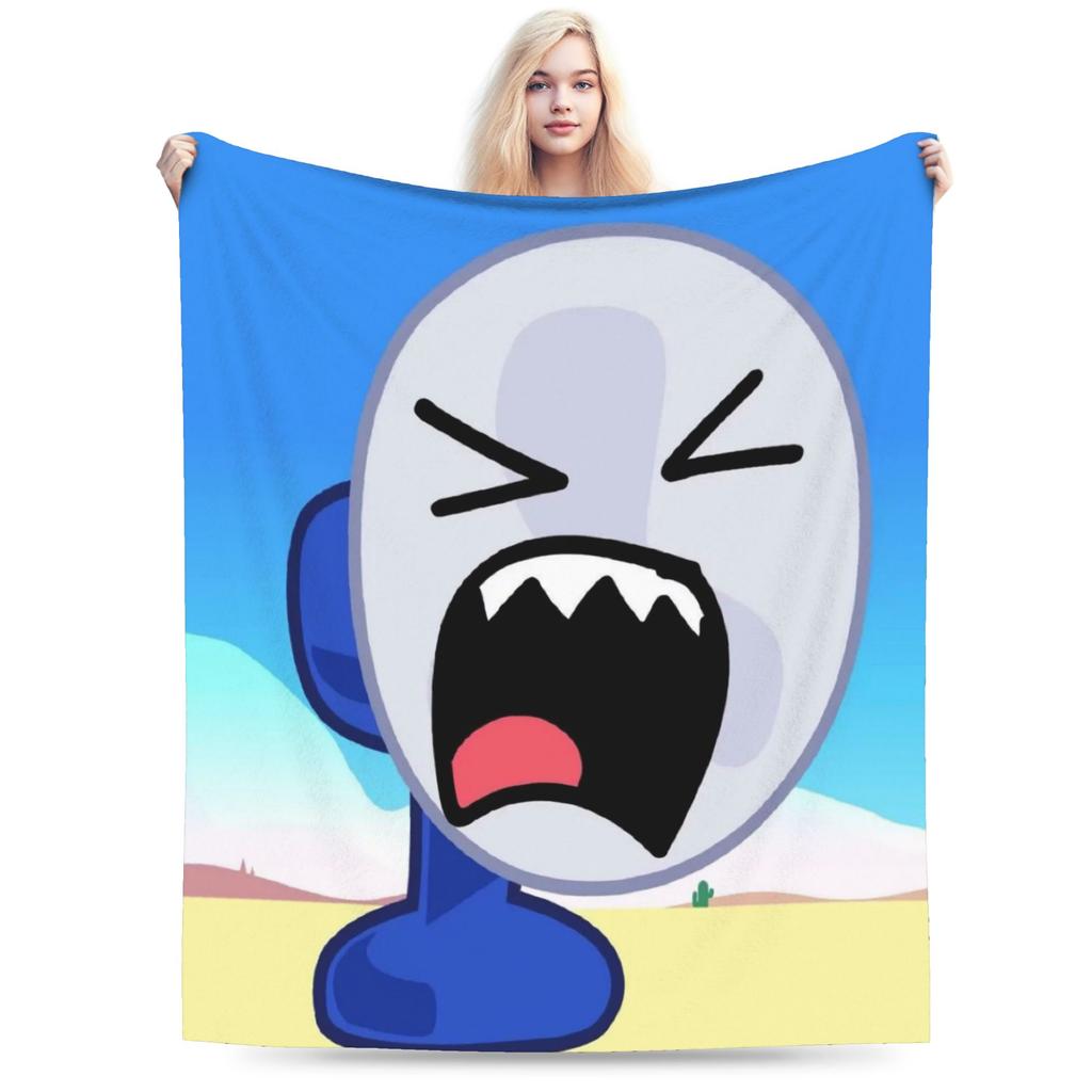 BFDI Throw Blanket Soft Novelty Blanket For Home Decor Travel Flannel Bedspread Bed Cover