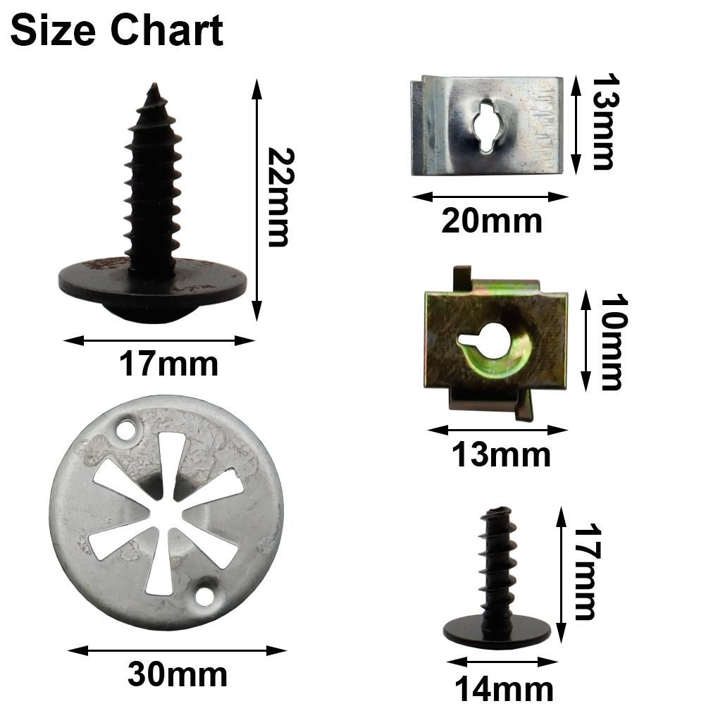 32PCS/Set For VW Golf MK4 Bora A3 Car Engine Undertray Cover Clips Car Bottom Splashguard Shield Fastener Retainer Screw