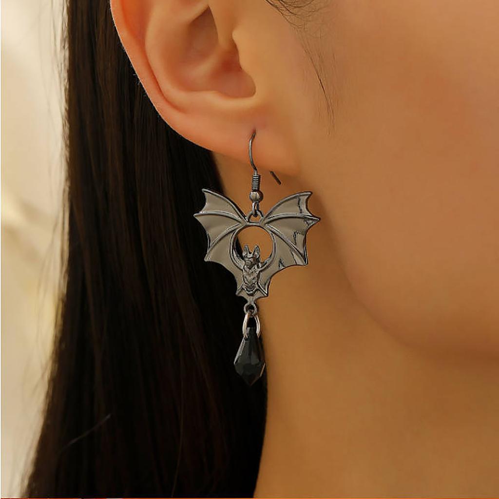 Punk Wind Black Red Crystal  Earrings Mysterious  Jewelry Accessories Halloween Female Jewelry