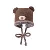Cute bear plush hat women's winter plush warm wool hat cold protection ear protection face small bag head knitted hat