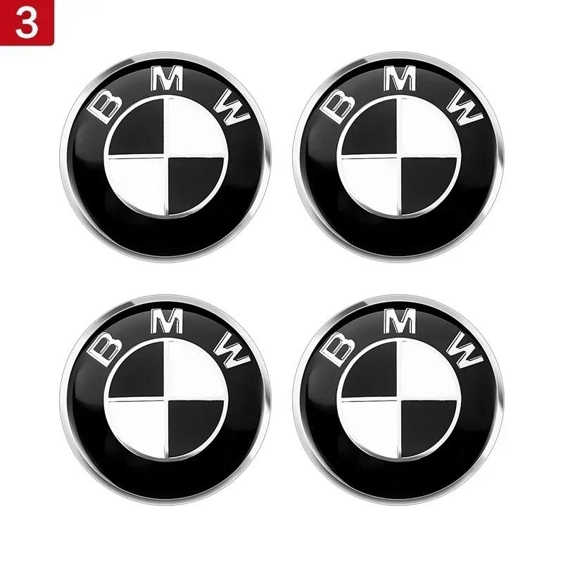 New Hots E60 4PCS 56MM 60MM 65MM Car Hub Cap Sticker Wheel Center Cover Decal Decoration Auto Modification Accessorie For BMW M