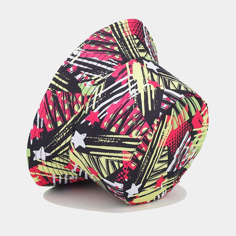 New Hawaii beach vacation bucket hat female tide D digital printing double-sided basin hat sun hat