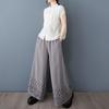 Plus Size Vintage High Waist Casual Loose Spring Summer Wide Leg Pants Women Trousers