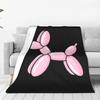 Balloon Dog Pink Blanket Warm Fleece Sofa Throw Blanket for Couch Bedding Travel Throws Bedspread Quilt